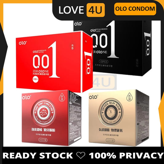 LOVE4U OLO 001 Condom Classic Ultra Thin Anatomic Long Lasting Dotted Hyaluronic Acid 10pcs/Box Kondom