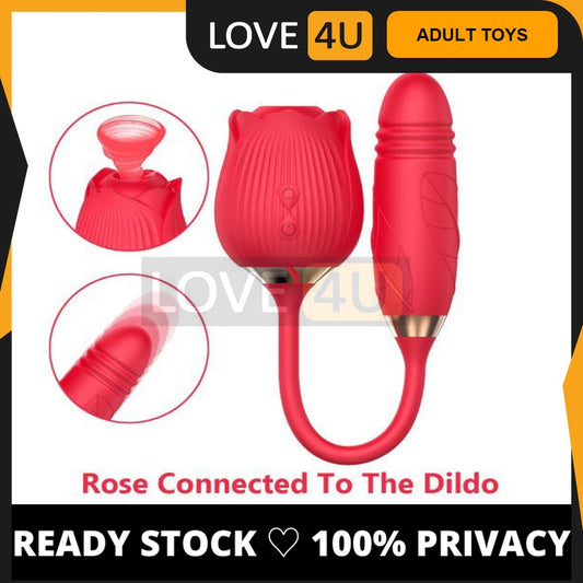 [LOVE4U] Rose Sucker Vibrator For women/Sex Toy For Women/Sex/Adult Toys For Women/Vibrator with Dildo Thrusting Great