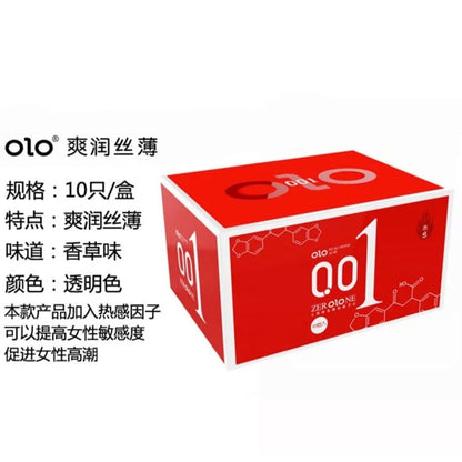 LOVE4U OLO 001 Condom Classic Ultra Thin Anatomic Long Lasting Dotted Hyaluronic Acid 10pcs/Box Kondom