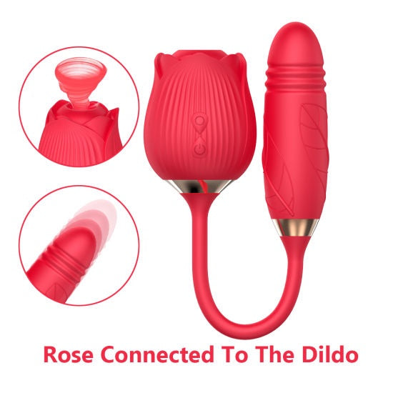 [LOVE4U] Rose Sucker Vibrator For women/Sex Toy For Women/Sex/Adult Toys For Women/Vibrator with Dildo Thrusting Great