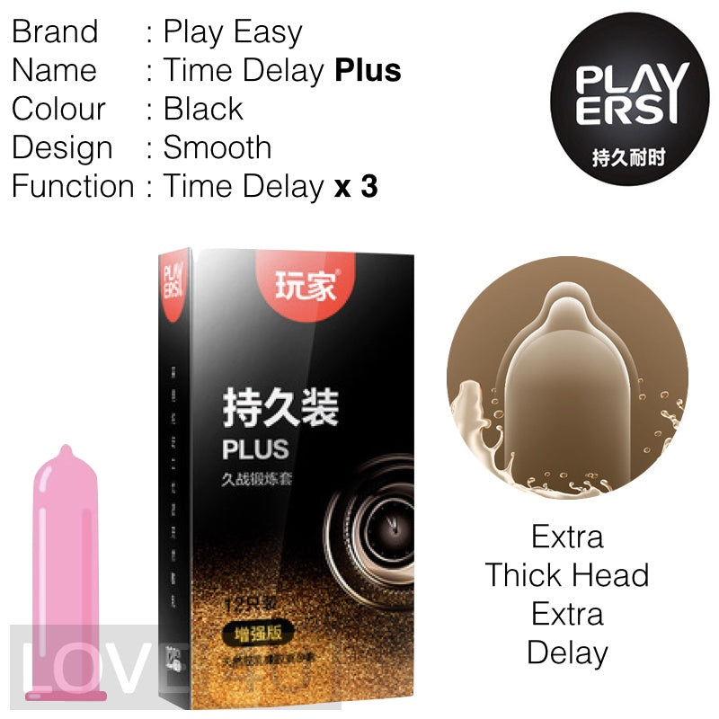 PLAY ERSY Plus Condom Time Delay Plus Condom Tahan Lama Kondom 玩家延时套 12pcs Wholesale Price (Ready Stock in Malaysia)