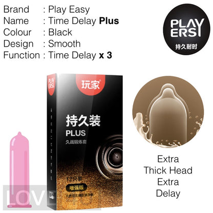 PLAY ERSY Plus Condom Time Delay Plus Condom Tahan Lama Kondom 玩家延时套 12pcs Wholesale Price (Ready Stock in Malaysia)