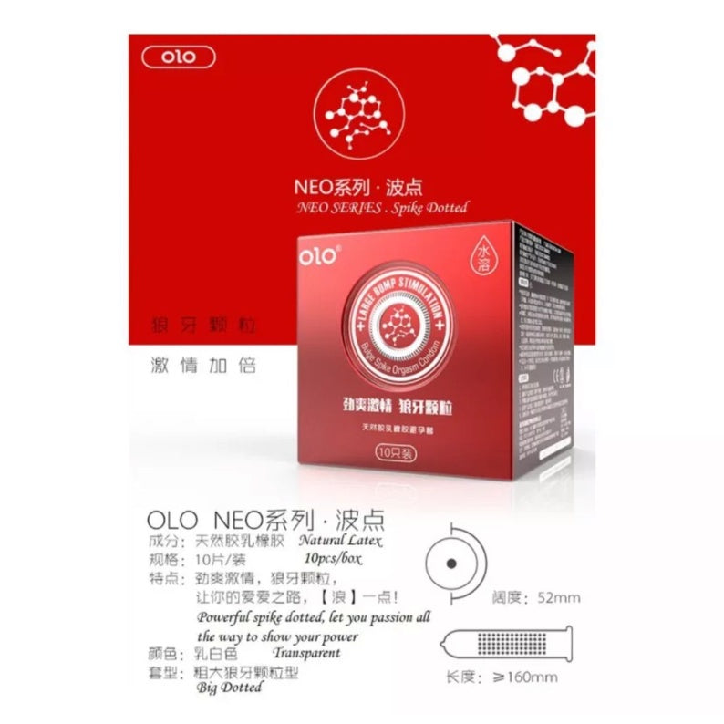 LOVE4U OLO 001 Condom Classic Ultra Thin Anatomic Long Lasting Dotted Hyaluronic Acid 10pcs/Box Kondom