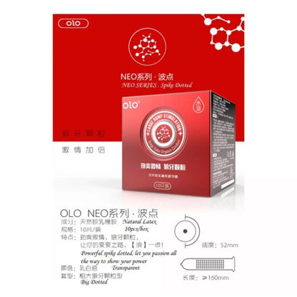 LOVE4U OLO 001 Condom Classic Ultra Thin Anatomic Long Lasting Dotted Hyaluronic Acid 10pcs/Box Kondom