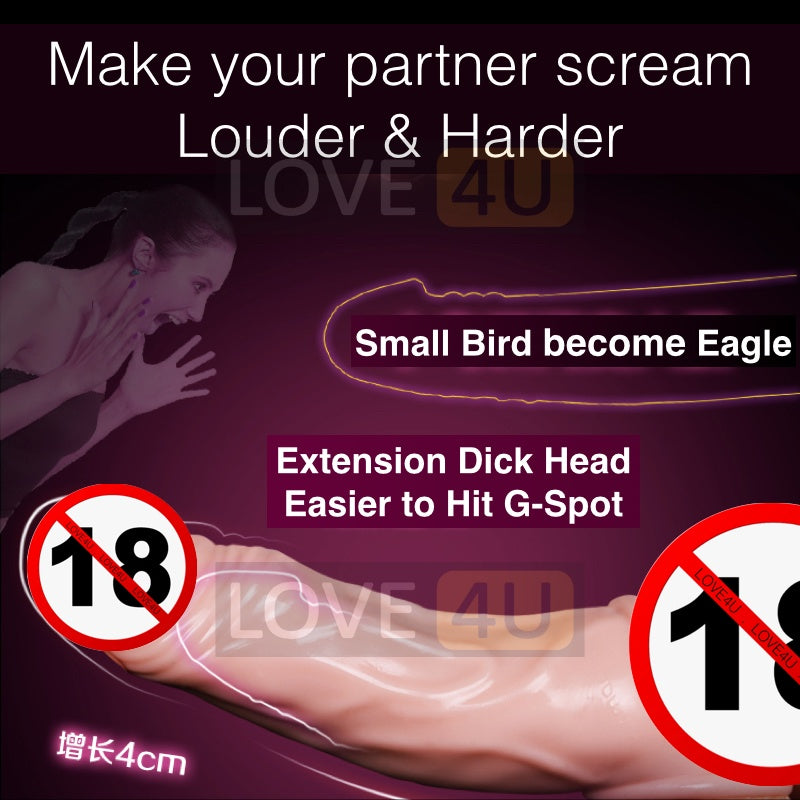 【LOVE4U】Cock Extension Penis Ring Time Delay Penis Sleeve Size Bigger Kondom Tahan Lama Reusable Condom Sleeve Pembesar