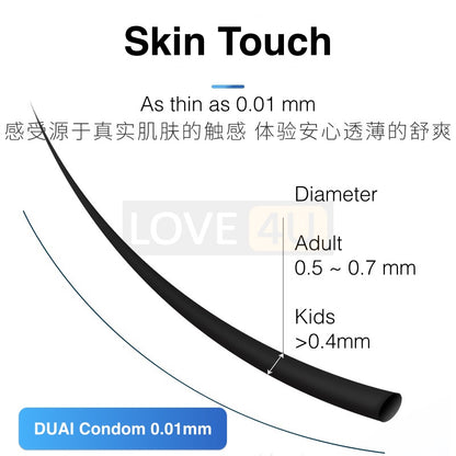 【LOVE4U】 DUAI Condom Original 001 Condom Ultra Thin Anatomic Long Lasting Dotted Ribbed Hyaluronic Acid 10pcs/Box Kondom