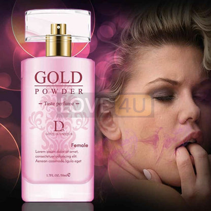 LOVE4U Gold Powder Pheromone Sex Perfume Pewangi untuk Menggoda Lelaki Perempuan Lure Her Him Adult  50ml