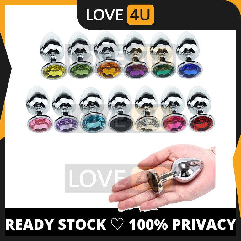 [Ready Stok] Metal Crystal Anal Butt Plug Jewel Sexy Stainless Steel Insert For MEN WOMEN GAY  BDSM 金属肛塞