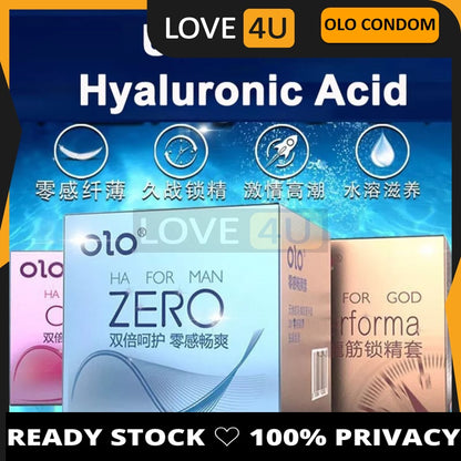 LOVE4U OLO 001 Upgraded Version Condom Ultra Thin Anatomic Long Lasting Dotted Hyaluronic Acid 10pcs/Box Kondom