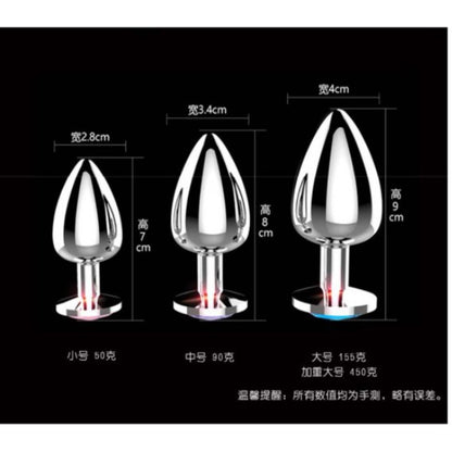 [Ready Stok] Metal Crystal Anal Butt Plug Jewel Sexy Stainless Steel Insert For MEN WOMEN GAY  BDSM 金属肛塞