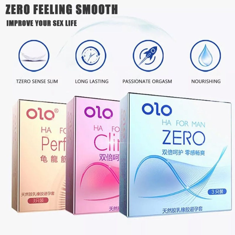 LOVE4U OLO 001 Upgraded Version Condom Ultra Thin Anatomic Long Lasting Dotted Hyaluronic Acid 10pcs/Box Kondom