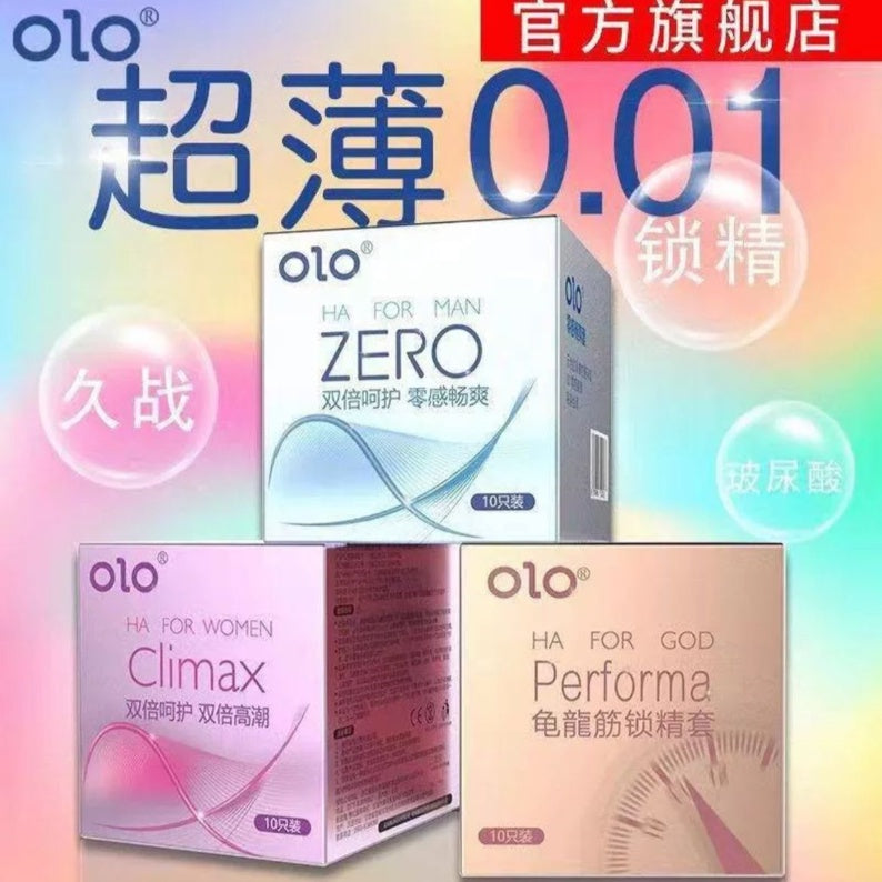 LOVE4U OLO 001 Upgraded Version Condom Ultra Thin Anatomic Long Lasting Dotted Hyaluronic Acid 10pcs/Box Kondom