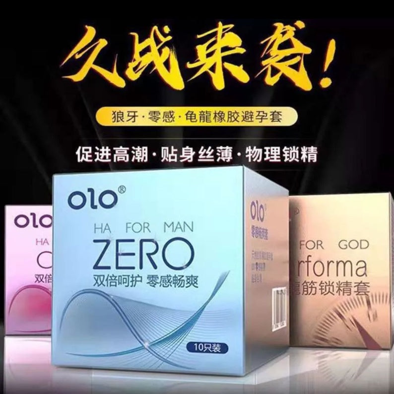 LOVE4U OLO 001 Upgraded Version Condom Ultra Thin Anatomic Long Lasting Dotted Hyaluronic Acid 10pcs/Box Kondom