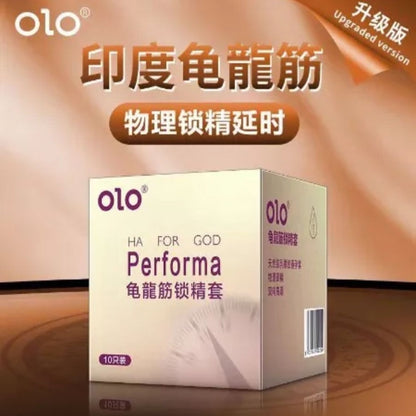 LOVE4U OLO 001 Upgraded Version Condom Ultra Thin Anatomic Long Lasting Dotted Hyaluronic Acid 10pcs/Box Kondom