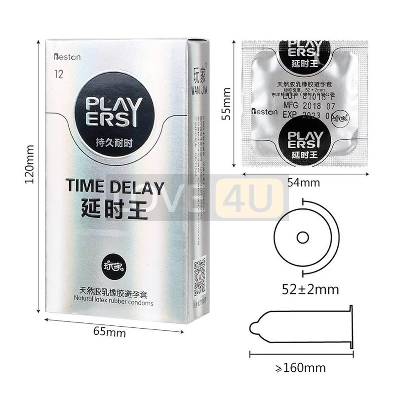 Time Delay Condom Beston Kondom PLAY ERSY Condom PLAYERS CONDOM Tahan Lama Kondom /玩家延时套 12pcs Ready Stock 🔥