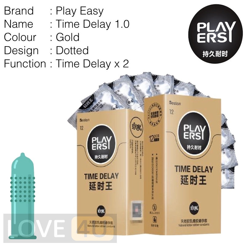 Time Delay Condom Beston Kondom PLAY ERSY Condom PLAYERS CONDOM Tahan Lama Kondom /玩家延时套 12pcs Ready Stock 🔥