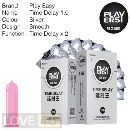 Time Delay Condom Beston Kondom PLAY ERSY Condom PLAYERS CONDOM Tahan Lama Kondom /玩家延时套 12pcs Ready Stock 🔥