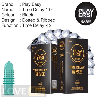 Time Delay Condom Beston Kondom PLAY ERSY Condom PLAYERS CONDOM Tahan Lama Kondom /玩家延时套 12pcs Ready Stock 🔥