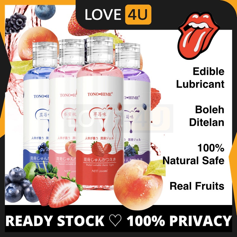 Fruit Lubricant Tono Hime Water Based Lubricant Soluble Gel 200ml Pelincir Perisa Oral Sex Pelincir Seks