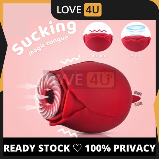 【LOVE4U】OMYSKY FLOWER BUD CLITORAL SUCTION LICKING VIBRATING NIPPLE SUCKER For Her Vibrator for Women G-Spot Vibrator