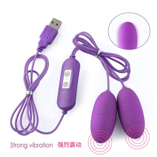 (Ready Stock) 12 Modes Strong Vibration USB Double Bullet Jump Egg Clitoris Vibrator For Women