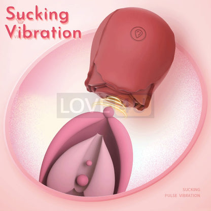 【LOVE4U】OMYSKY FLOWER BUD CLITORAL SUCTION LICKING VIBRATING NIPPLE SUCKER For Her Vibrator for Women G-Spot Vibrator