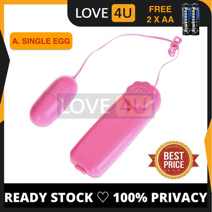 [FEMALE TOY] Jump Egg Bullet Vibrator Massager FREE Lubricant Clitoral G-Spot Stimulators Adult Sex Toy Free Battery 跳蛋