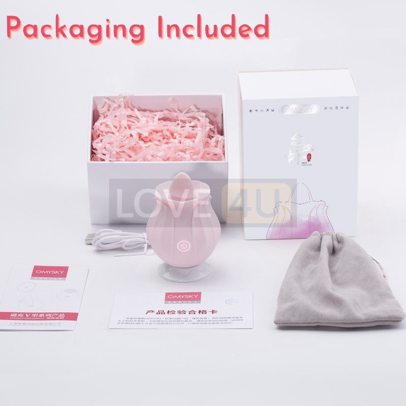 【LOVE4U】OMYSKY FLOWER BUD CLITORAL SUCTION LICKING VIBRATING NIPPLE SUCKER For Her Vibrator for Women G-Spot Vibrator