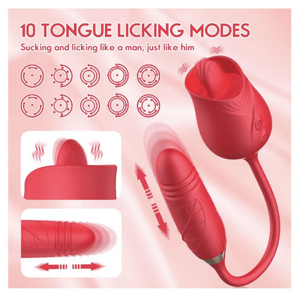 【LOVE4U】OMYSKY FLOWER BUD CLITORAL SUCTION LICKING VIBRATING NIPPLE SUCKER For Her Vibrator for Women G-Spot Vibrator