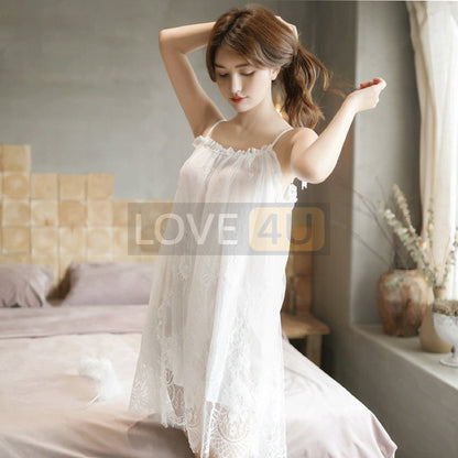 【Ready Stock】Sweet Princess Loose Design Lace Sexy Lingerie Sleepwear Nightwear Pyjamas「4 Colour」