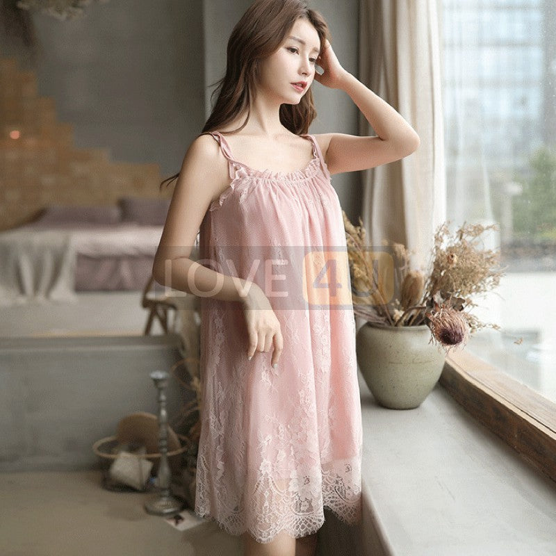 【Ready Stock】Sweet Princess Loose Design Lace Sexy Lingerie Sleepwear Nightwear Pyjamas「4 Colour」