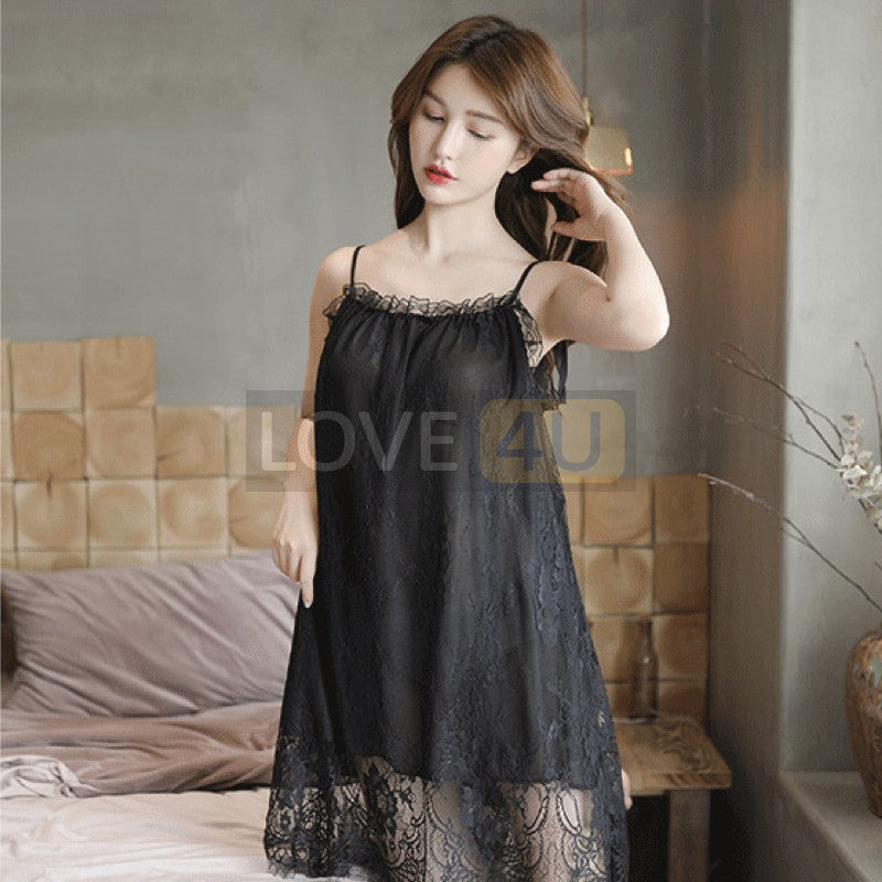 【Ready Stock】Sweet Princess Loose Design Lace Sexy Lingerie Sleepwear Nightwear Pyjamas「4 Colour」