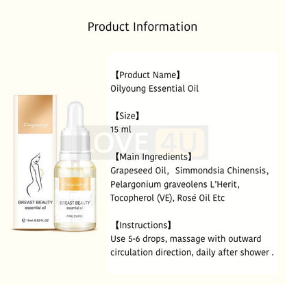 LOVE4U OilYoung Breast Beauty Essential Oil 欧丽源 美乳精油 产后胸部下垂 Breast Firming Lifting Breast Care Fine Curve [READY STOCK]