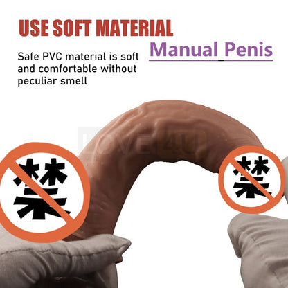 [LOVE4U] Fake Penis TPE Dildo Manual Dildo Masturbation Penis Alat Seks Sex Toy For Women Masturbator 自慰棒按摩棒