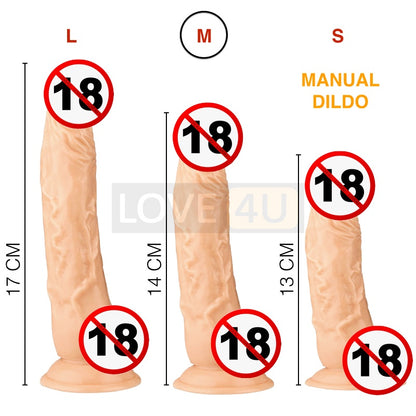 [LOVE4U] Fake Penis TPE Dildo Manual Dildo Masturbation Penis Alat Seks Sex Toy For Women Masturbator 自慰棒按摩棒