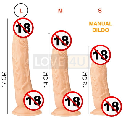 [LOVE4U] Fake Penis TPE Dildo Manual Dildo Masturbation Penis Alat Seks Sex Toy For Women Masturbator 自慰棒按摩棒