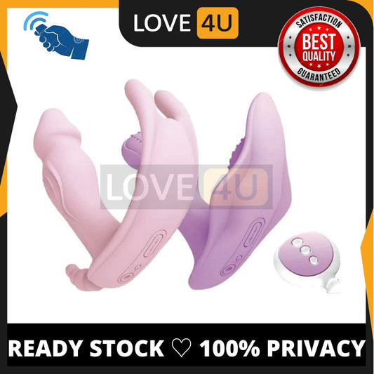 【LOVE4U】Wearable Dildo G Spot Clitoris Stimulator Wireless Remote Control Butterfly Vibrator Panties Sex Toy For Women