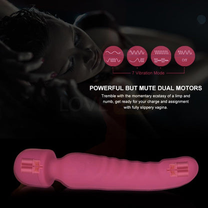 【LOVE4U】Heating Vibrator Av Wand Massager Dildo Waterproof Soft Dildo G Spot Clitoris Stimulator Adult Toys for Woman