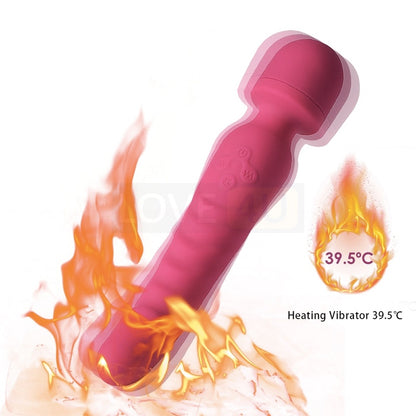 【LOVE4U】Heating Vibrator Av Wand Massager Dildo Waterproof Soft Dildo G Spot Clitoris Stimulator Adult Toys for Woman