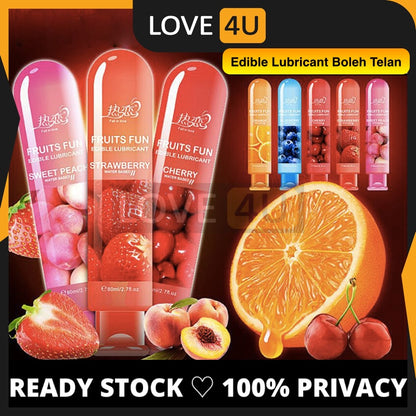 Fruit Lubricant Fruits Fun 80ml Water Soluble Fruity Lubricant Sex Lube Sex Minyak Fruit Pelincir Jelly Sex ( Edible )